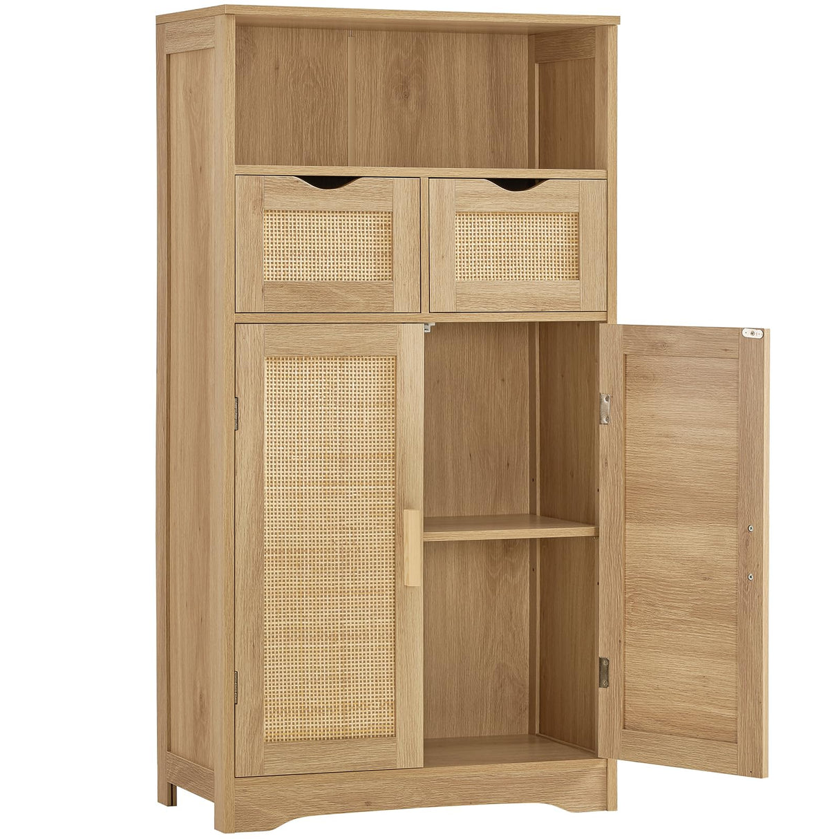 Cabinet, Bathroom Cabinet with 2 Rattan Doors & Rattan Cabinet with Doors, Accent