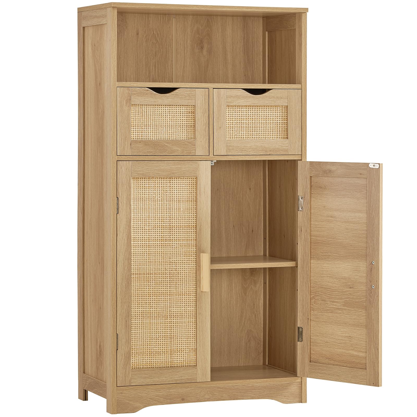 Cabinet, Bathroom Cabinet with 2 Rattan Doors & Rattan Cabinet with Doors, Accent