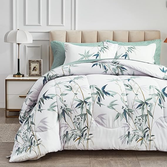 7 Pieces Bed in a Bag King Comforter Set with Sheets