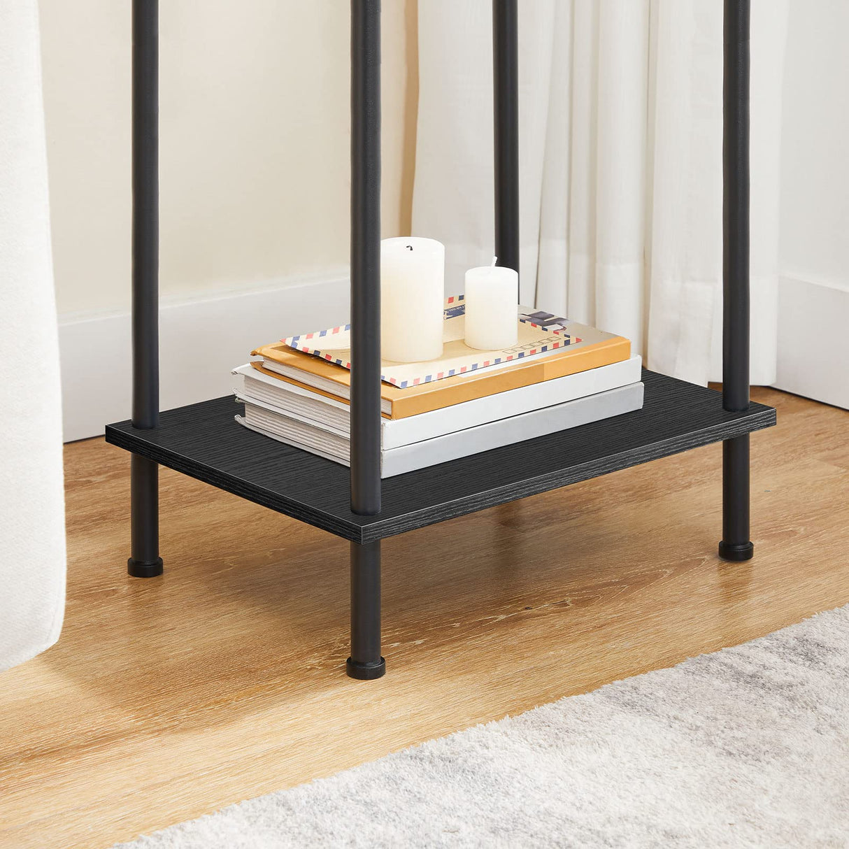 Side Table with Charging Station, End Tables with USB Ports and Outlets, Nightstand with 2