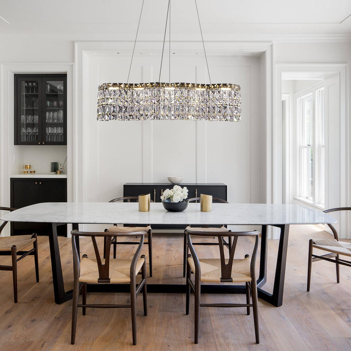 Gold Crystal Chandelier,Modern LED Chandeliers for Dining Room