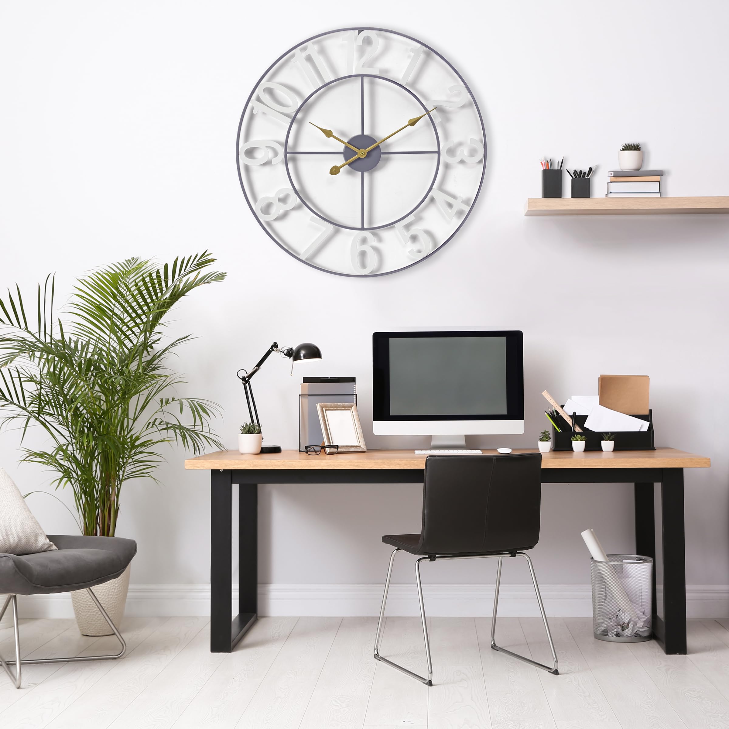 Large Wall Clock for Living Room Decor - Wall Clock for Kitchen - 24 inch (60 CM) Wall Clock Decorative