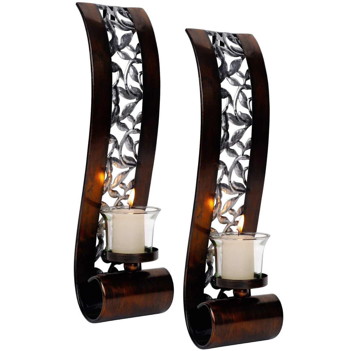 Wall Sconce 14.4 x 3.5 Inch, with Tea Light Candle Holder Antique Bronze Style Metal Wall