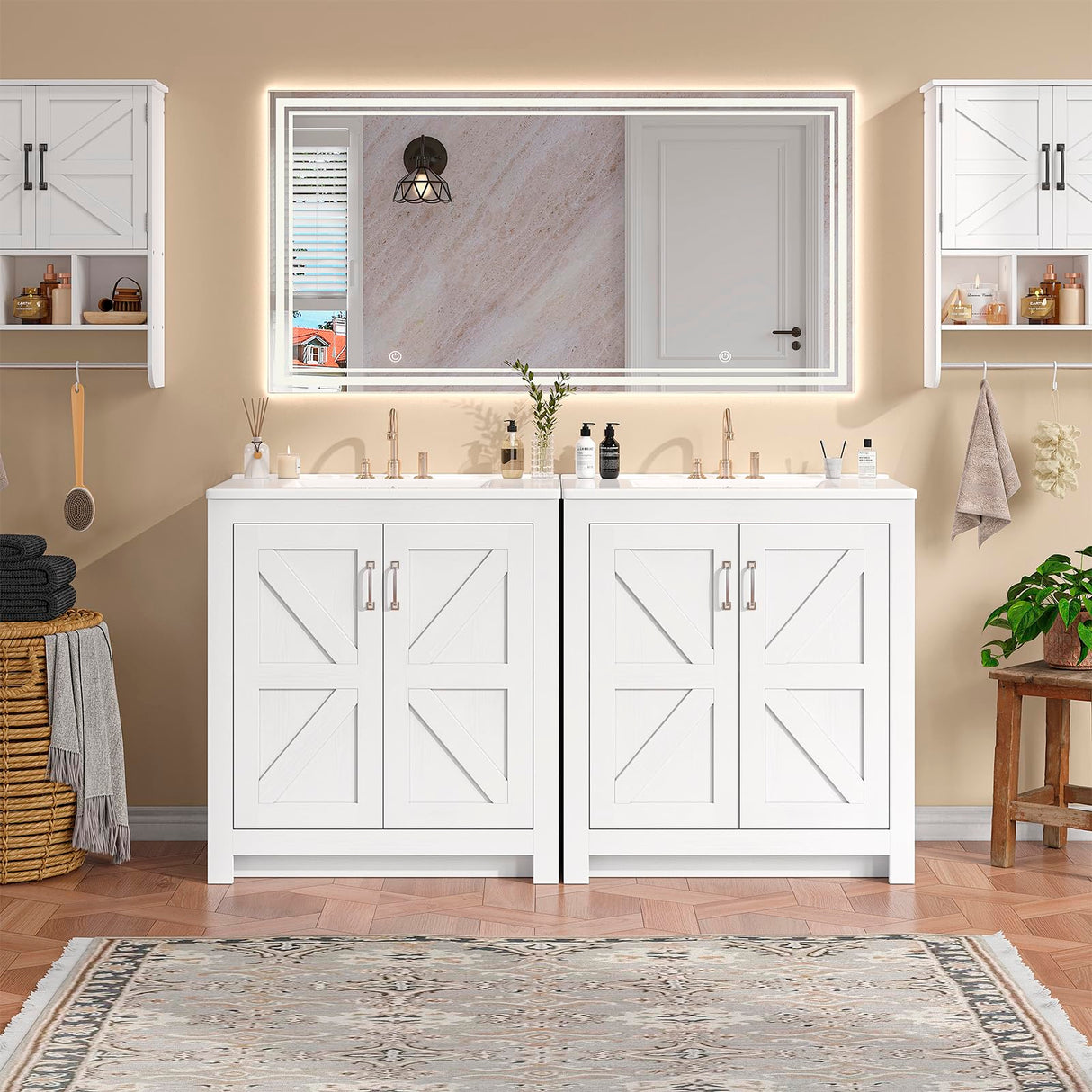 Farmhouse Bathroom Vanity with Sink, Freestanding Bathroom Vanities