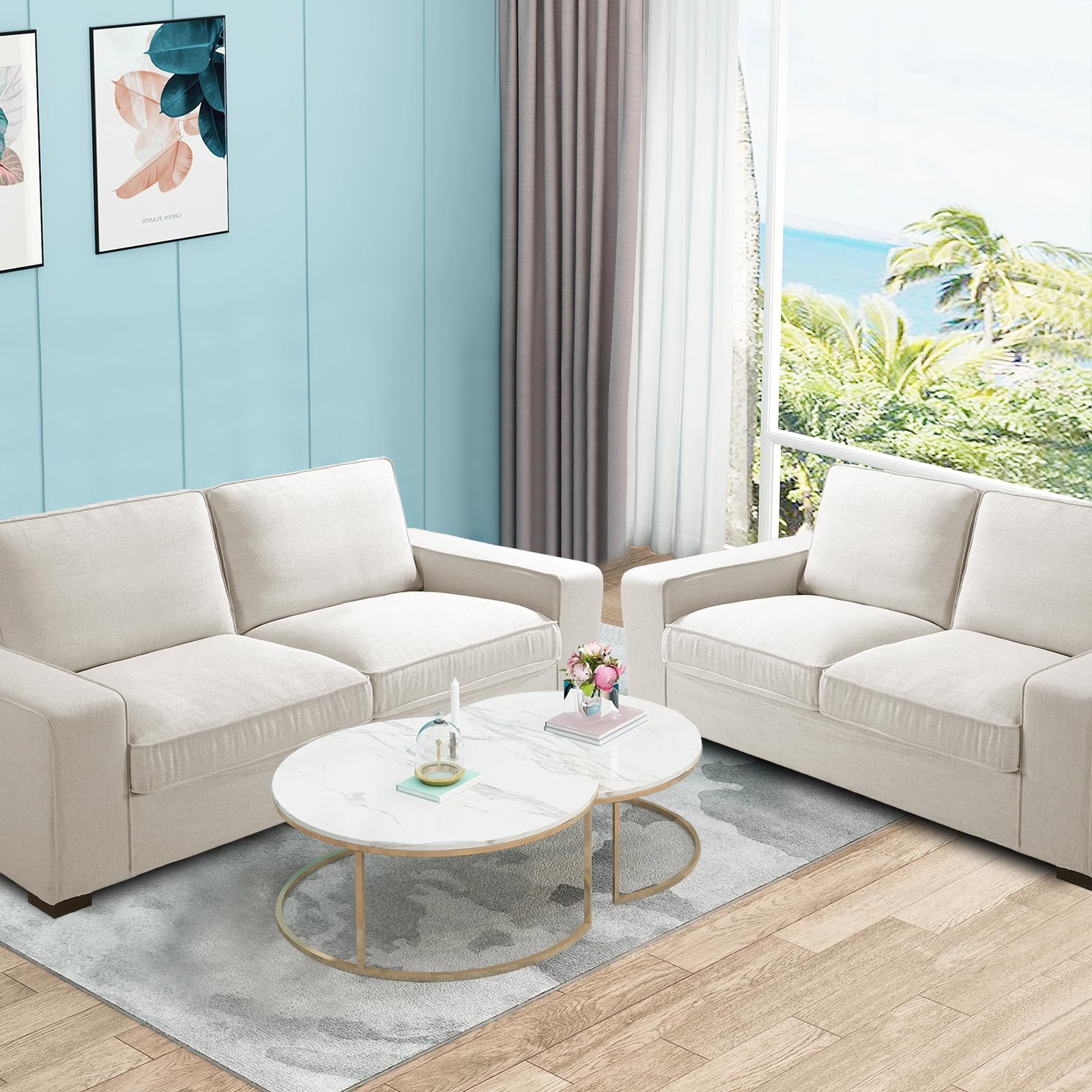 71.25" Loveseat Sofa Couch for Living Room, Chenille Modern Sofa Couch