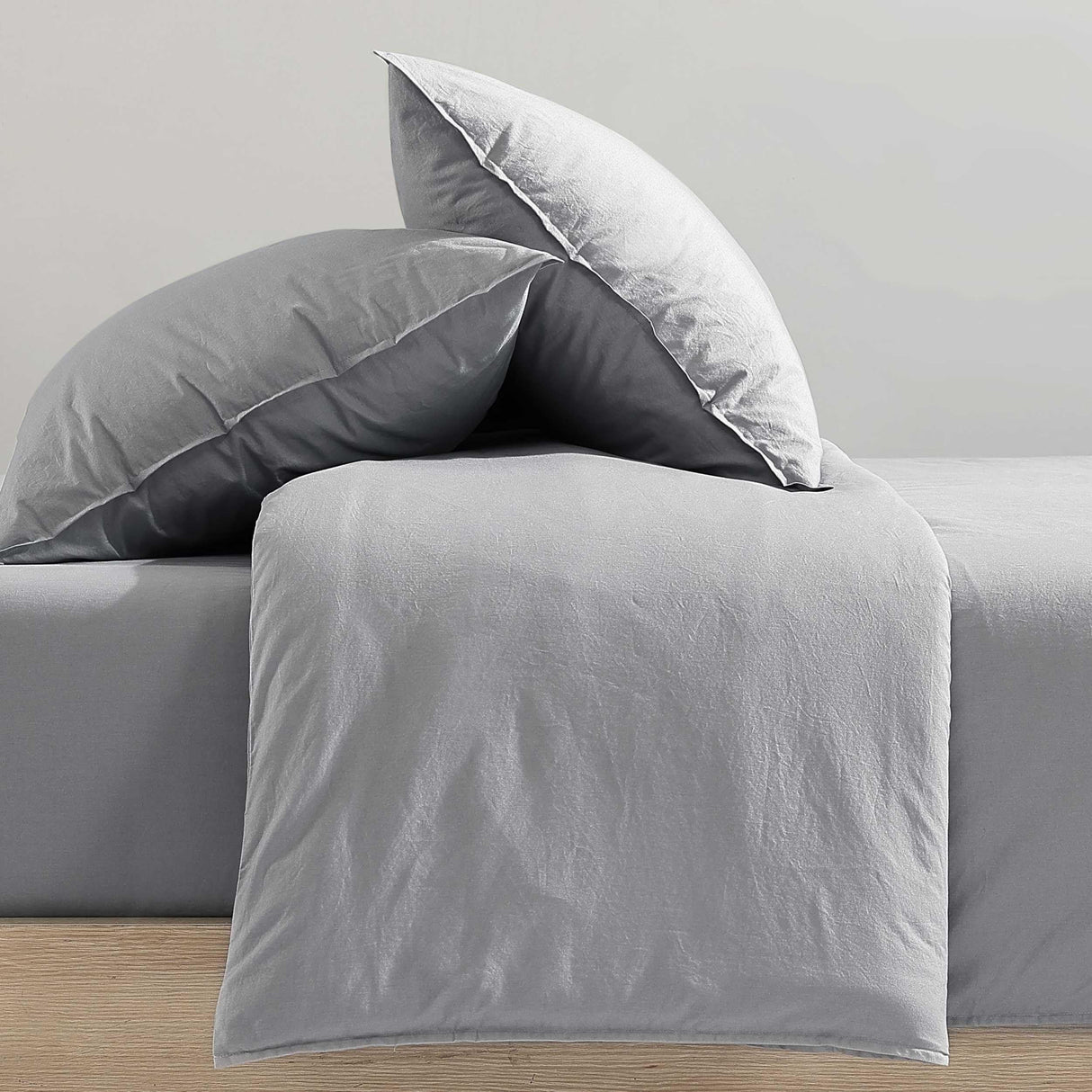 King Comforter Set, Modern Cotton Washed Percale Bedding with Matching Shams