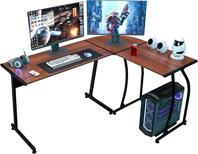 L-Shaped Corner Desk Computer Gaming Desk - 58 Inch Modern Home PC Table Office