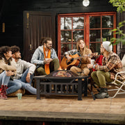 Outdoor Fire Pit, 32 Inch Firepit Table Metal Outdoor Fireplaces