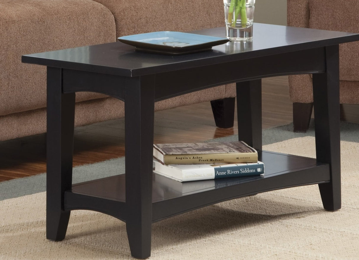 Furniture Shaker Cottage Bench with Shelf, 36" W, Charcoal Gray