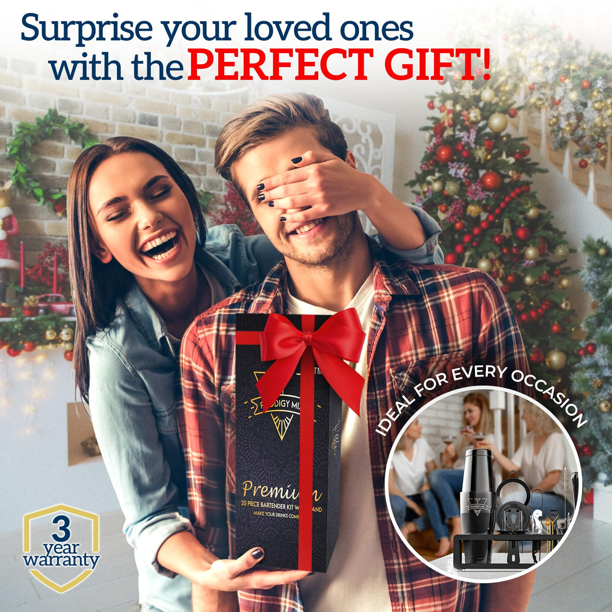 Elite Mixology Bartender Kit 20-Piece Boston Cocktail Shaker Set for Mixing with Stand