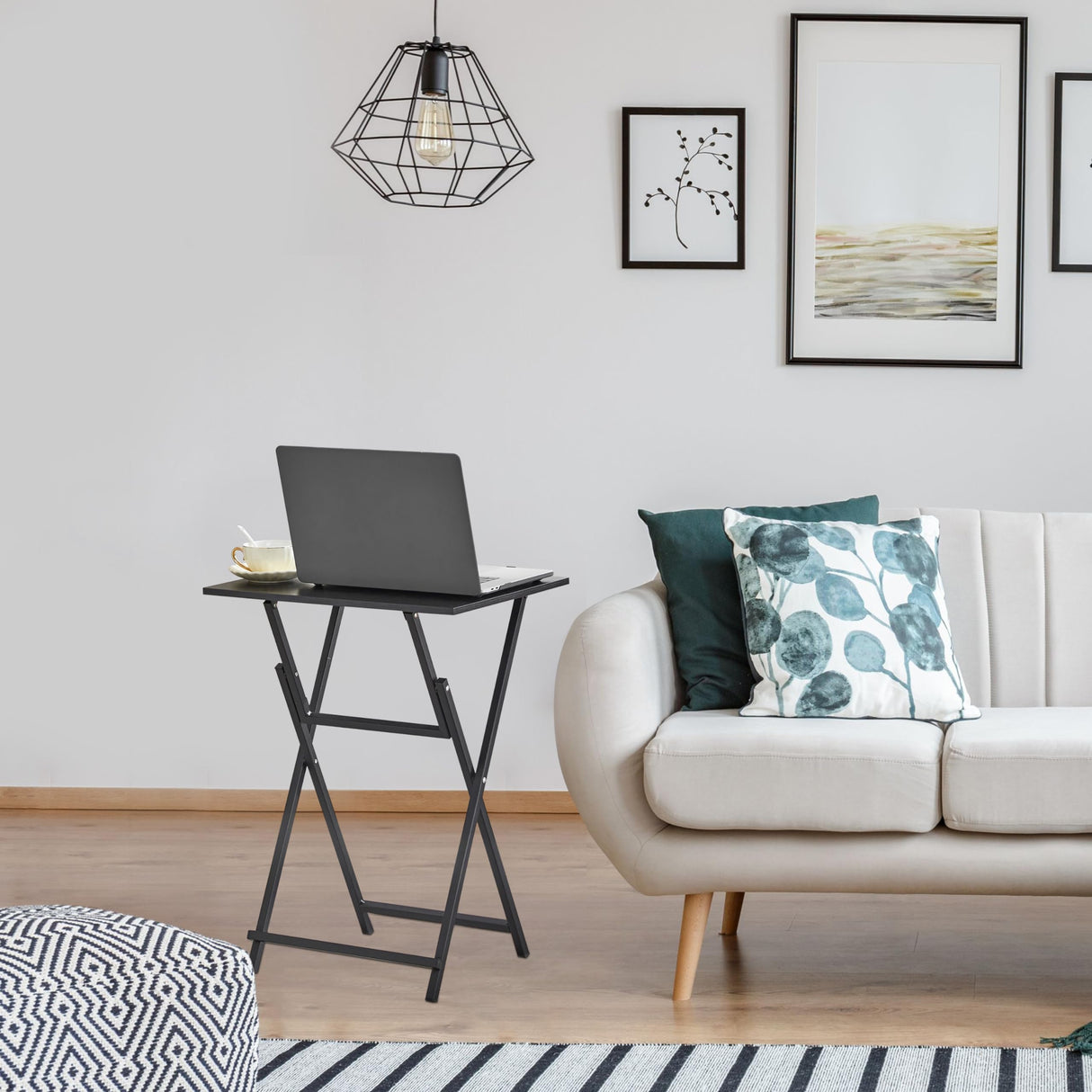 Folding TV Tray Set, No Assembly Required Table Set of 2