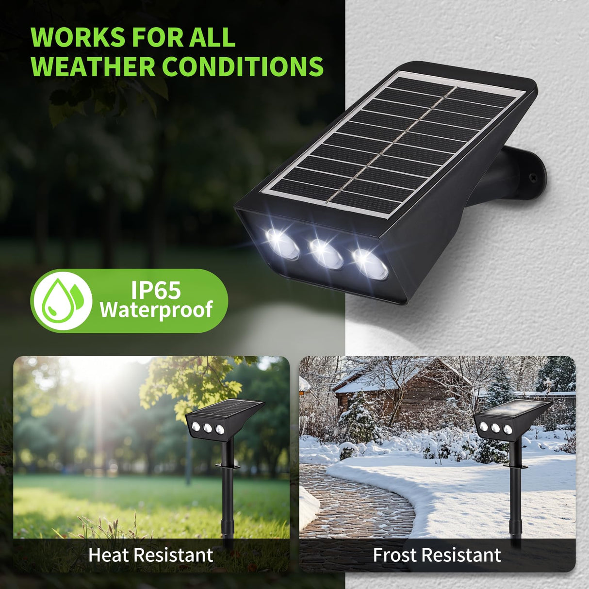 Solar Spot Lights Outdoor, 4 Pack Solar Landscape Spotlights 3 Lighting Modes