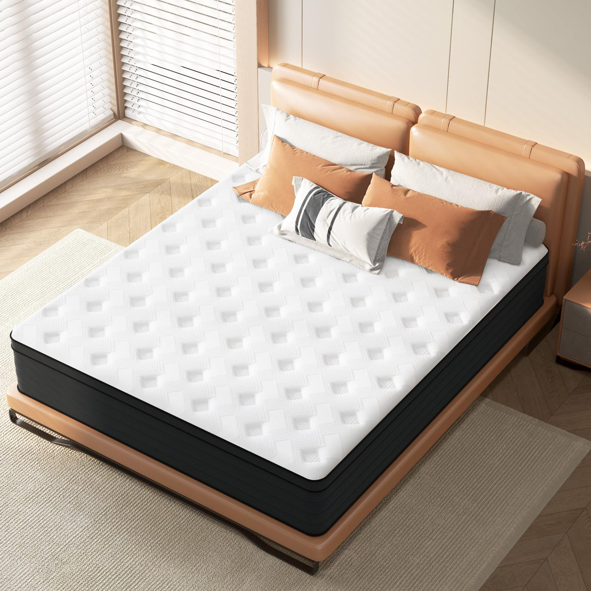 10 inch Hybrid Mattress Queen Size,Medium Firm Mattress with Memory Foam