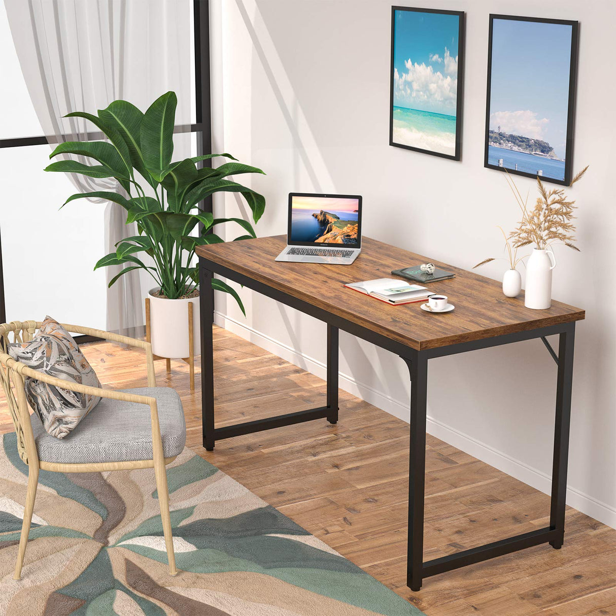 47 Inch Computer Desk Sturdy Office Desks 47” Modern PC Laptop Notebook Study