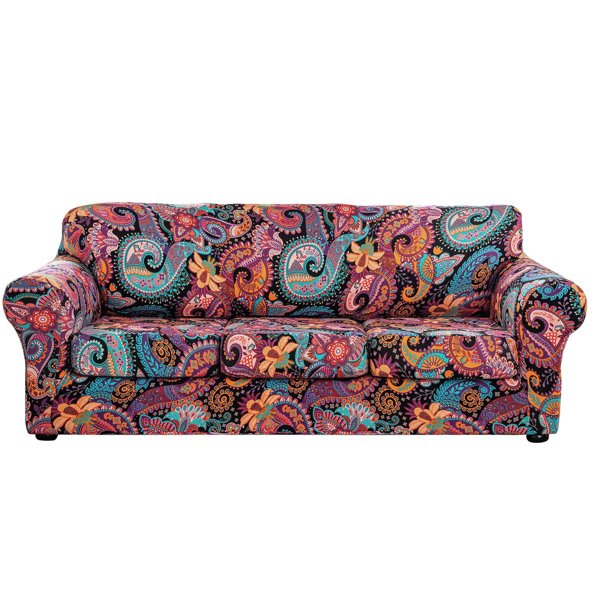 Printed Sofa Cover for 3 Cushion Couch High Stretch Sofa Slipcovers 4 Piece Sofa