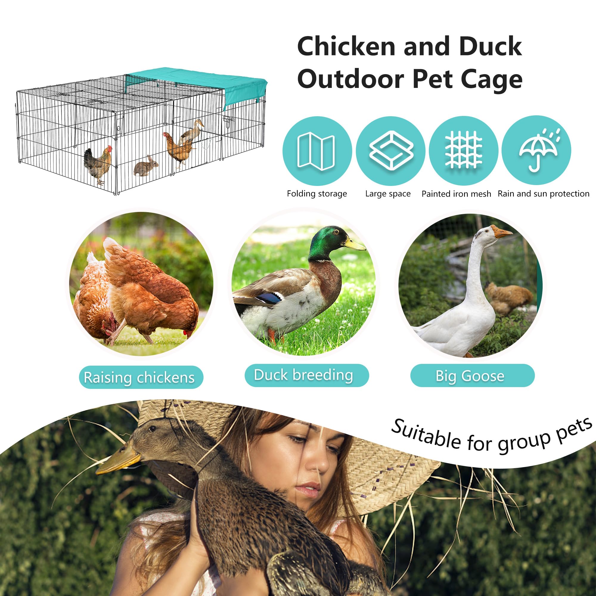 FeatherFort Mini Chicken Run – 6x4ft Coop with UV Roof, Secure Door & Rustproof Frame