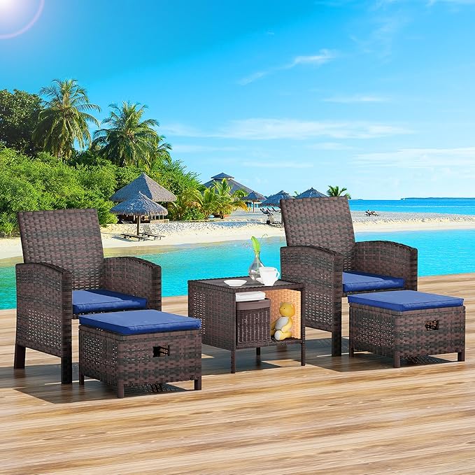 Balcony Furniture 5 Piece Patio Conversation Set