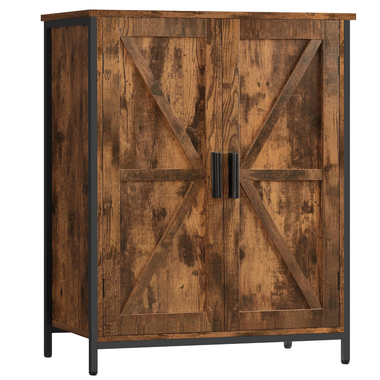 Storage Cabinet, Farmhouse Cabinet with Barn Doors & Shelf, Entryway Cabinet, Small