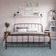 Lafayette Metal Platform Bed with Rustic Style Curved Headboard and Footboard