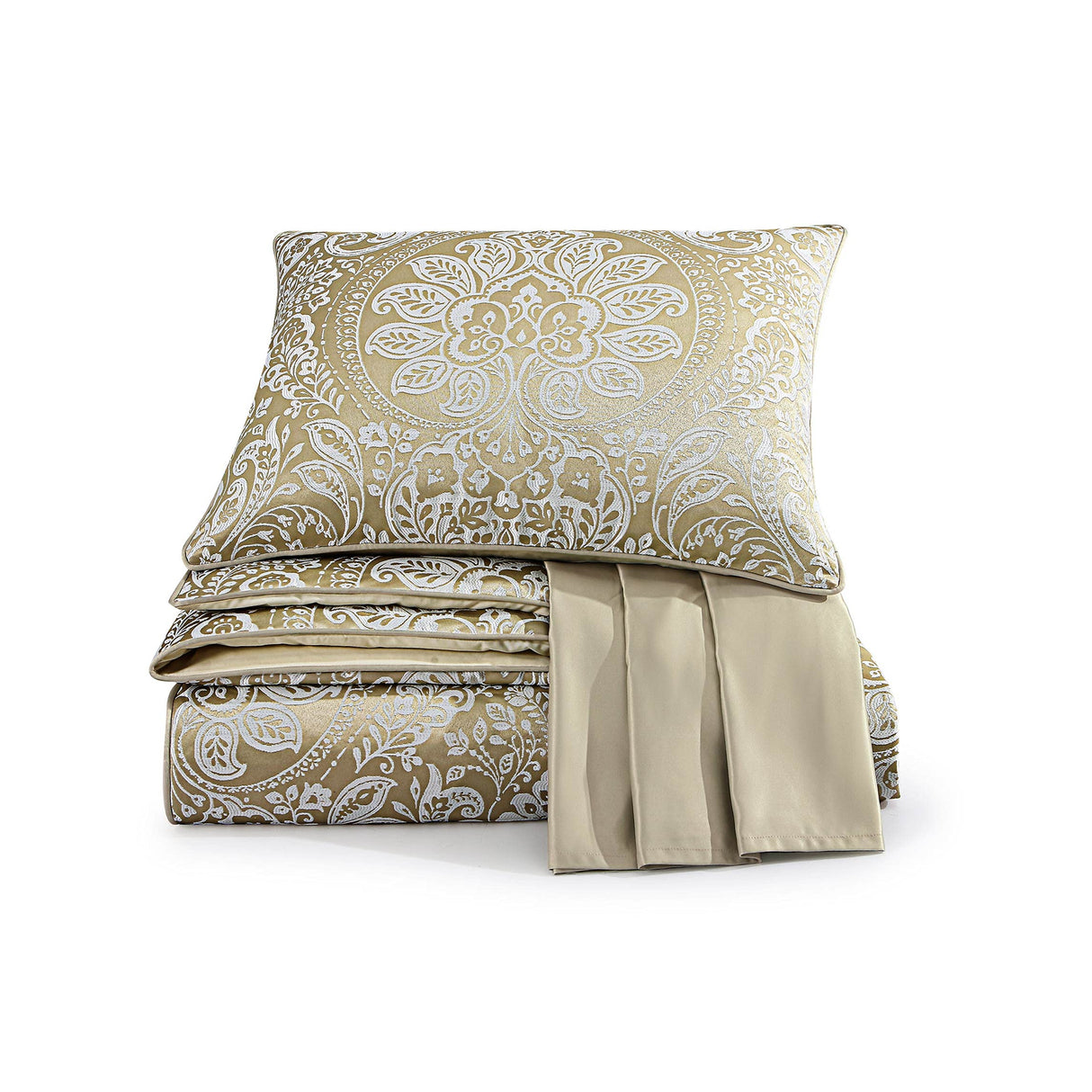 Comforter 4-Piece Set 92"x96", Champagne