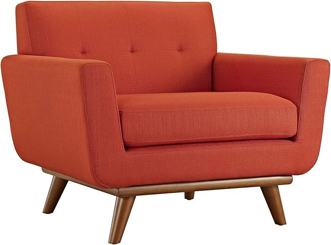 Engage Mid-Century Modern Upholstered Fabric Loveseat in Azure