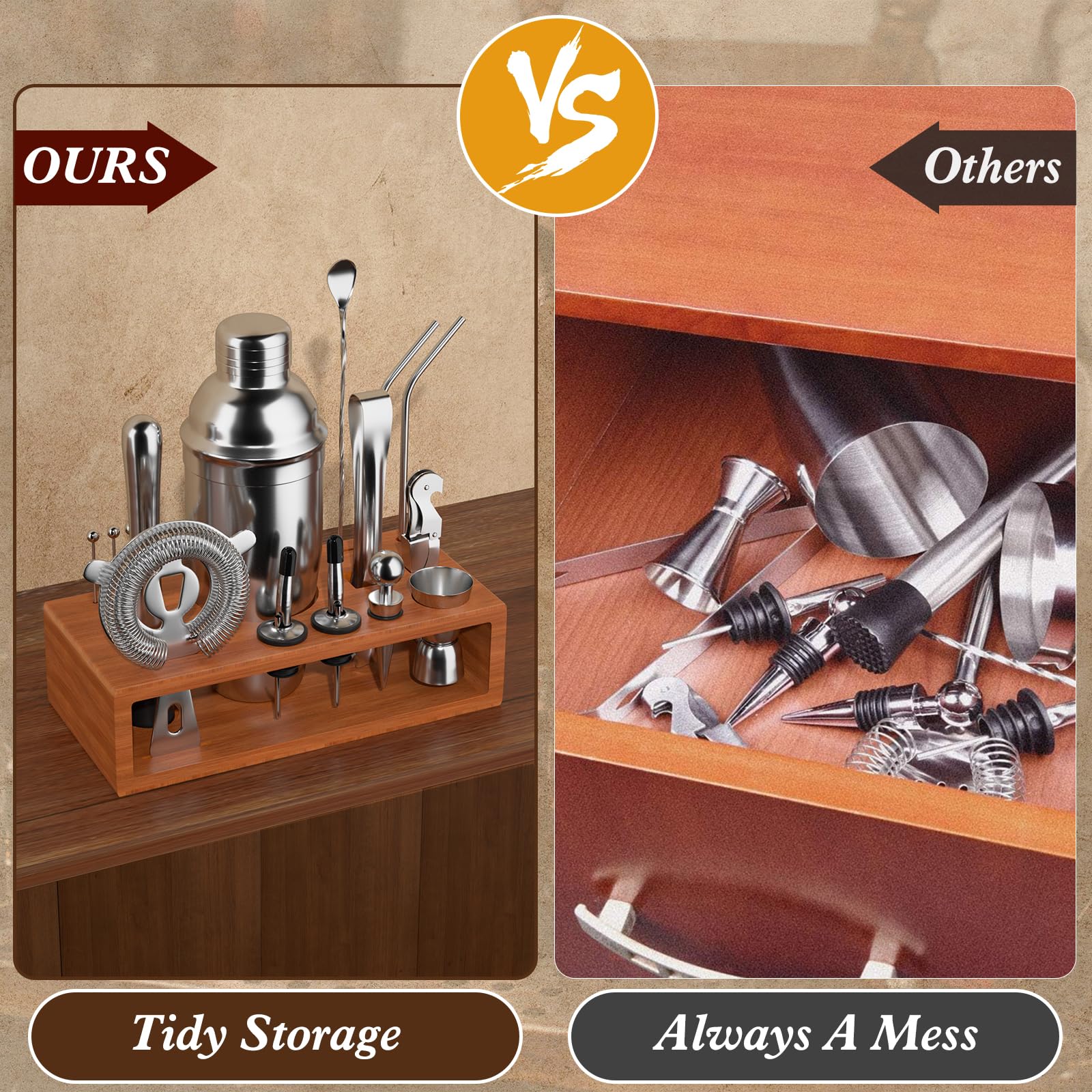 Bartender Kit, Cocktail Shaker Set for Mixed Drink Home Bar