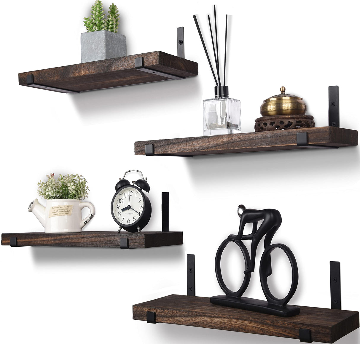 Rustic Wood Floating Shelves for Wall Farmhouse Wooden Wall Shelf for Bathroom Kitchen