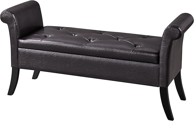 Fabric Modern Tufted Large Storage Bench