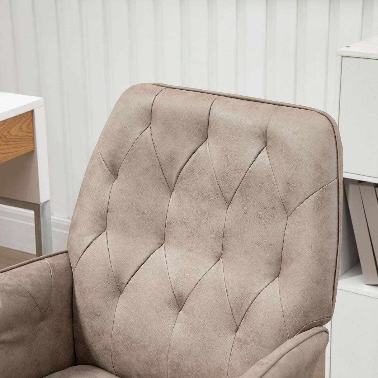 Microfiber Home Office Chair, Tufted Height Adjustable Computer Desk Chair