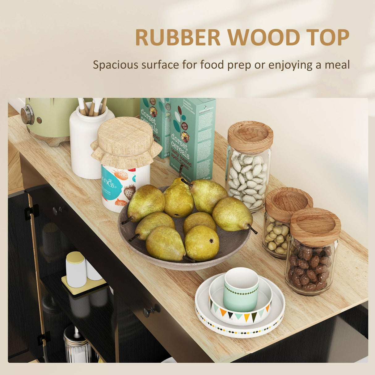 Kitchen Island with Storage, Farmhouse Rolling Kitchen Island Cart on Wheels