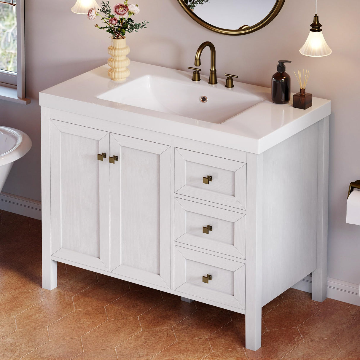 40 Inch Bathroom Vanity with Sink Combo, Modern Bathroom Storage Cabinet