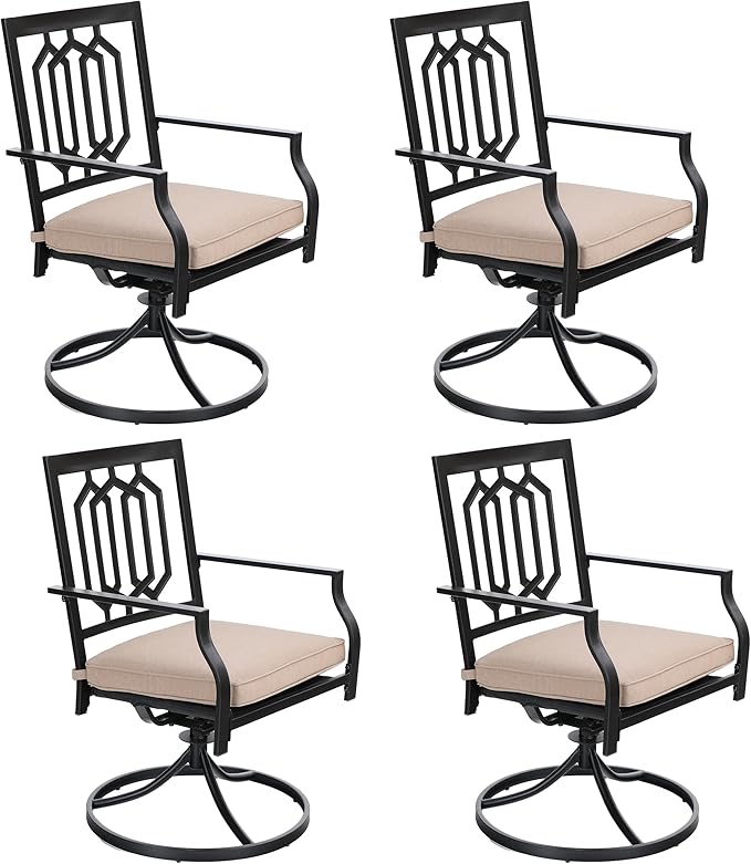 Patio Dining Chairs Set of 6, Outdoor Metal Armchairs, Outdoor Dining Chairs