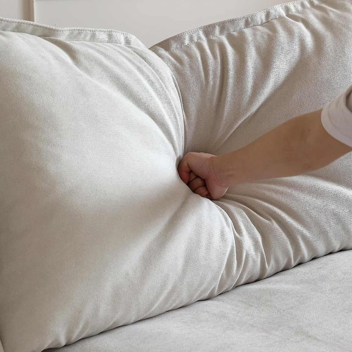 JACH U Shape Couch Sectional for Living Room, Convertible Sectional Sofa, Modern Deep Seat Cloud Couch, Modular Sectional Couch with Ottomans for Living Room, Office, Apartment (6-Seat, Beige)