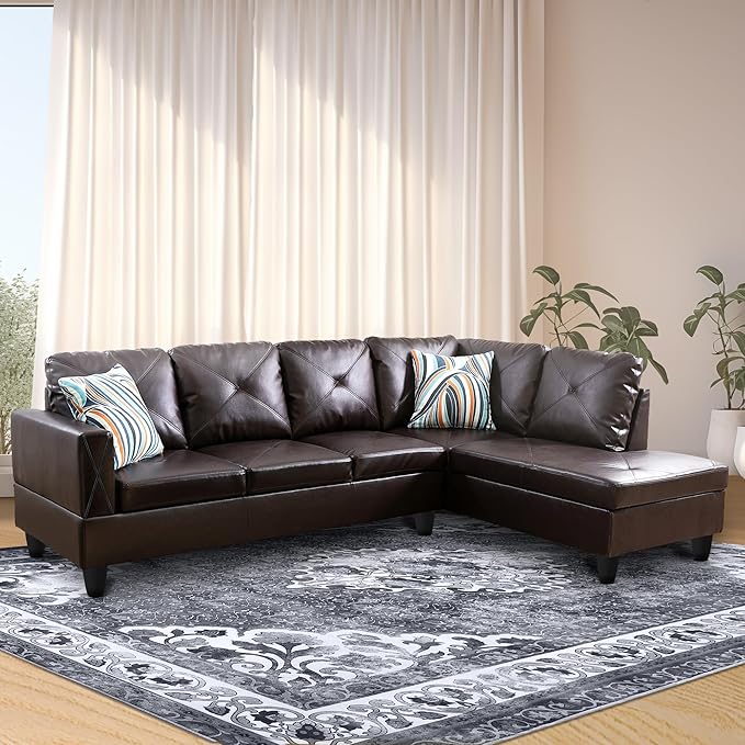 97" W Sectional Sofa with Chaise, Modular Sectional Sofa for Living Room