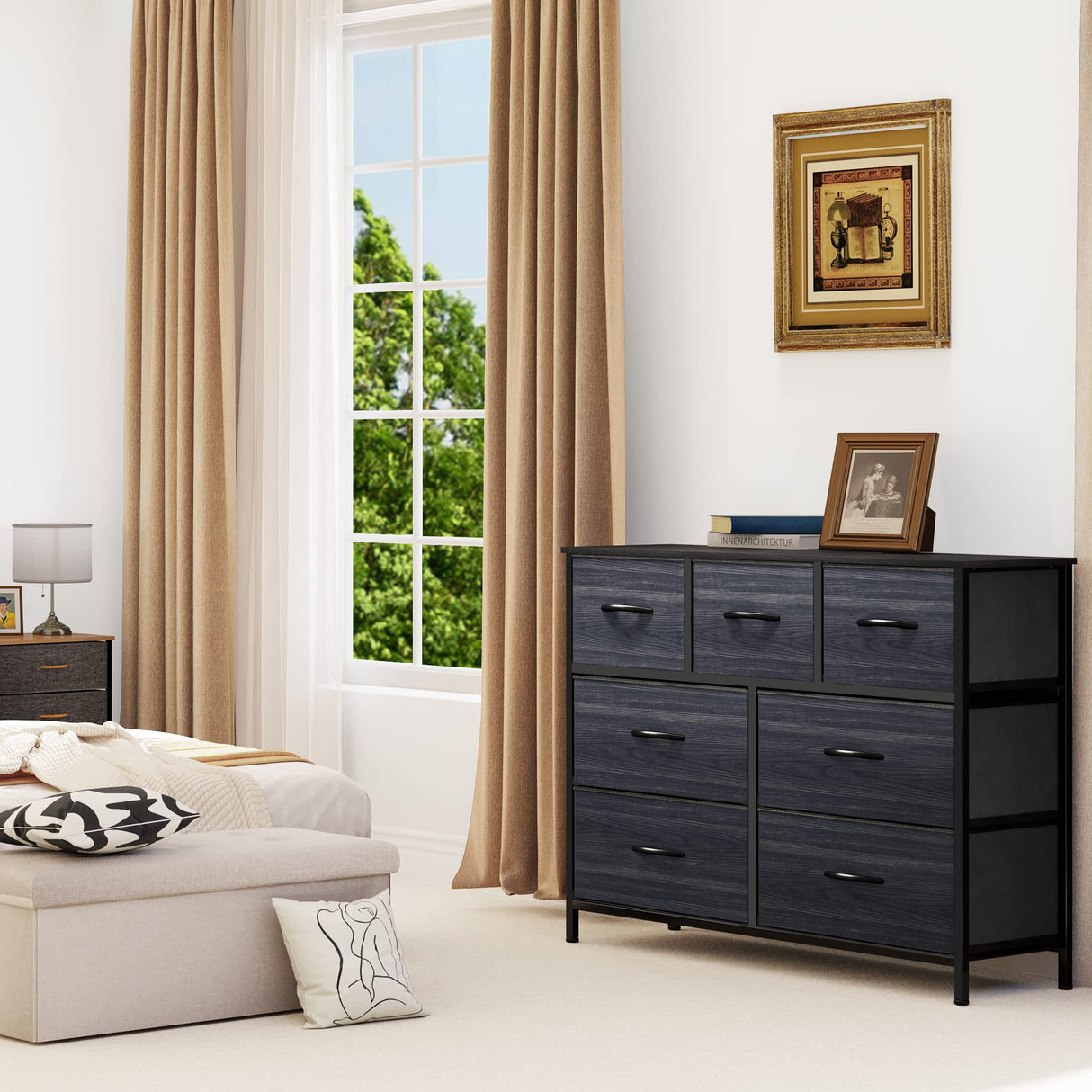 Fabric Dresser, Furniture Storage Tower Cabinet, Organizer for Bedroom, Living Room,