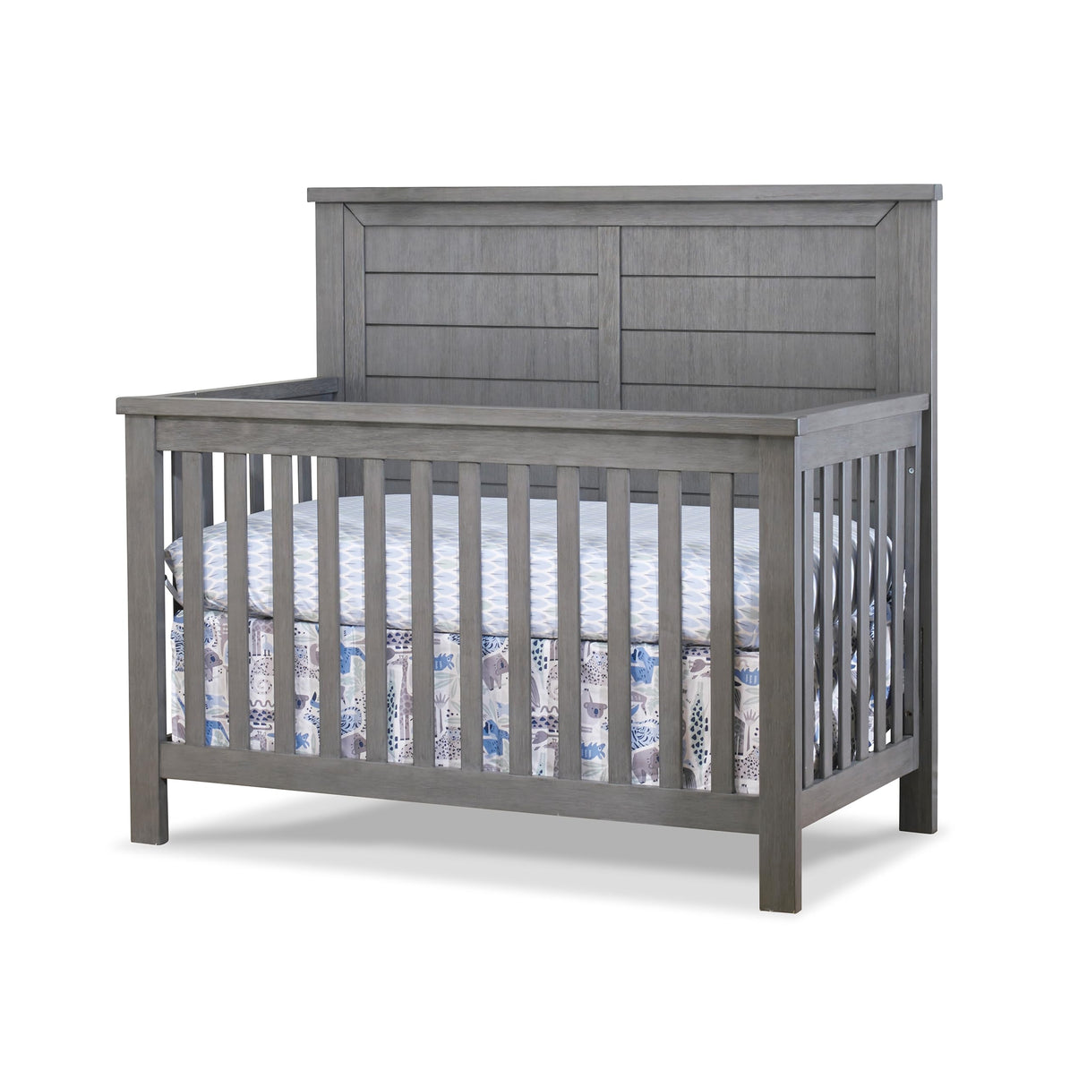 Westley Crib, Classic 4-In-1 Convertible Pannel Crib, Baby Crib Made of Wood