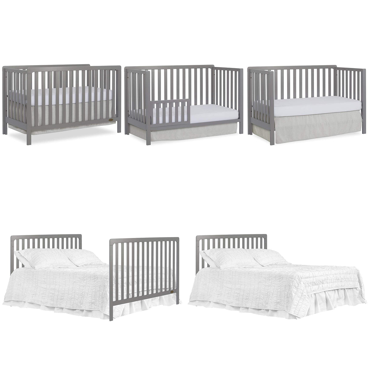 Ridgefield 5-in-1 Convertible Crib in Storm Grey, Greenguard Gold Certified