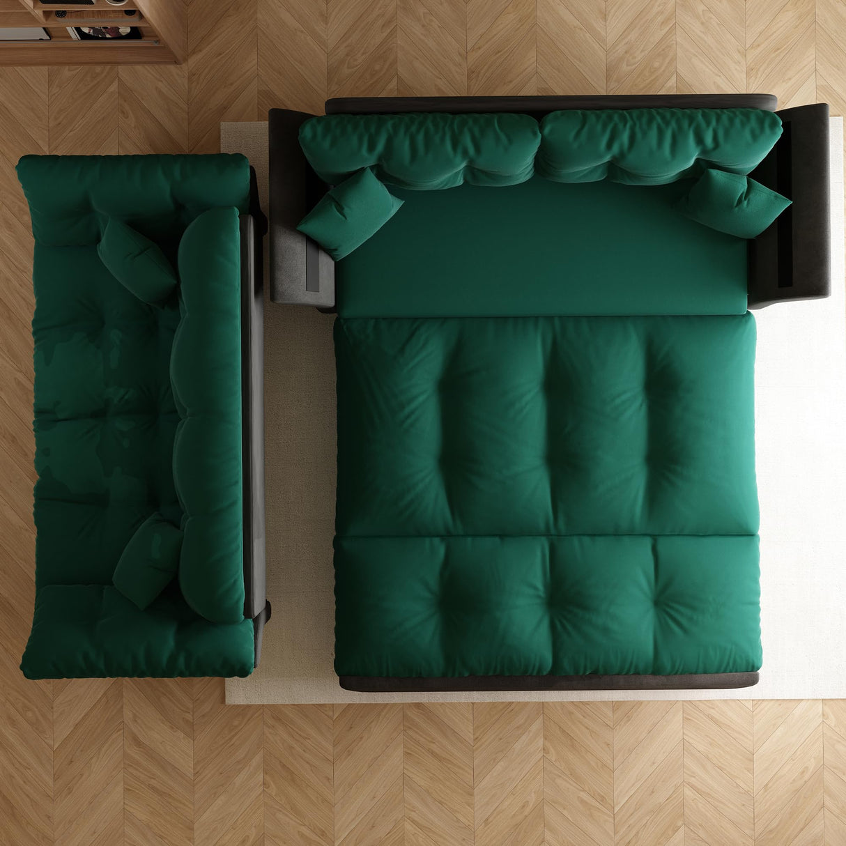 74.8” Queen Pull Out Sofa Bed, Luxury Velvet Convertible Sleeper Sofa