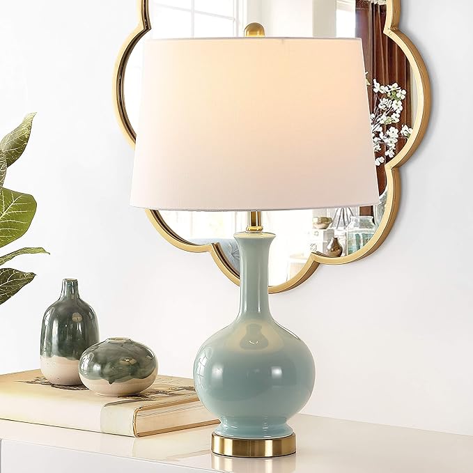 Lighting Collection Bowie Cream Ceramic 26-inch Bedroom Living Room Home