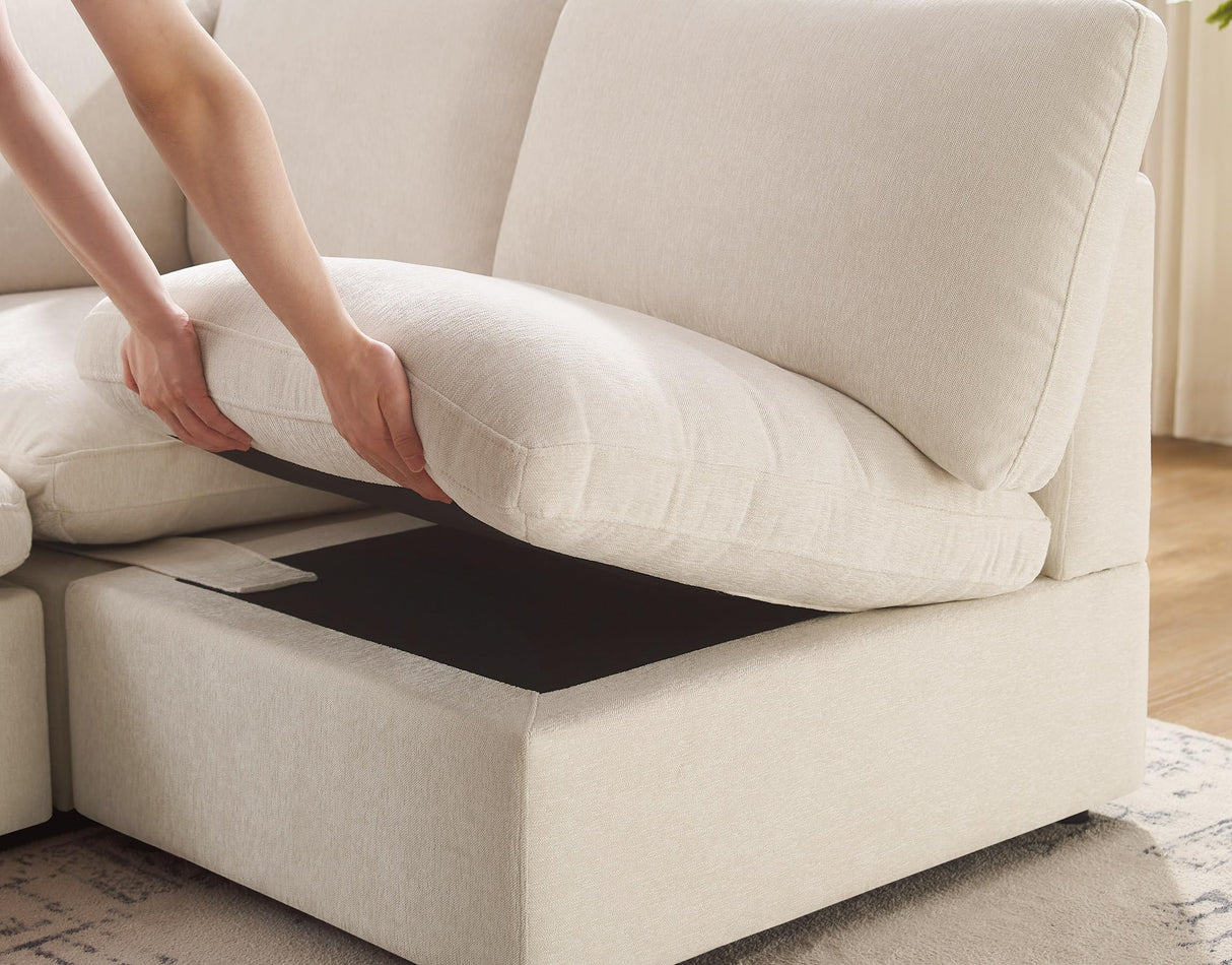 121" Modular Sectional Sofa, Convertible Sofa Couch Modular Sectional