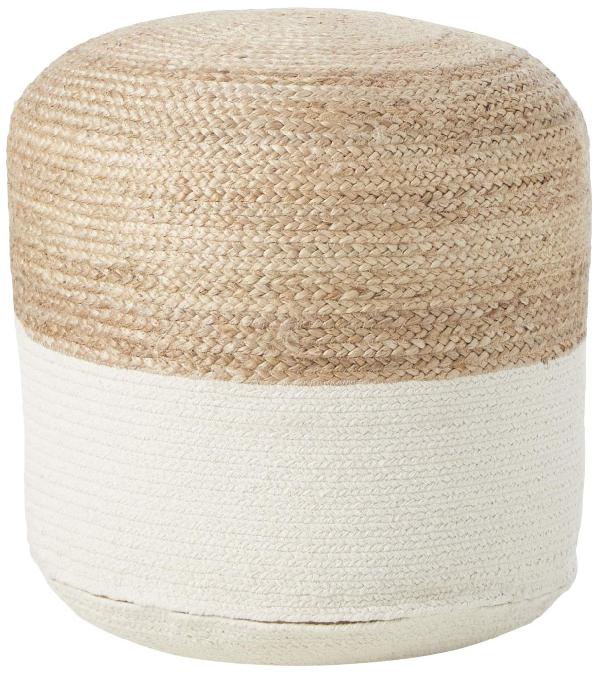 Sweed Valley Jute, Cotton & Farmhouse Poufs (19 x 19 Inches & 17.5 x 20.25 Inches)