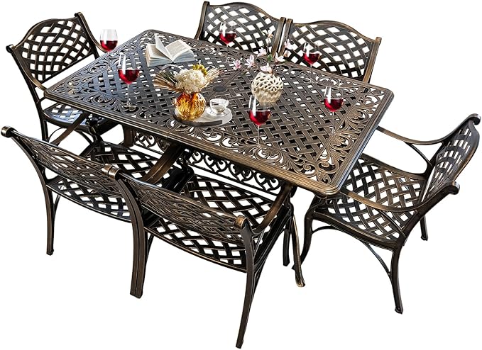 Cast Aluminum Patio Bistro Sets Outdoor Bistro Table and Chair Set of 2 wit