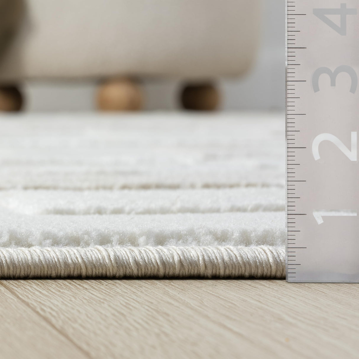 Beige Geometric Area Rug 5' x 8' - Maze Design