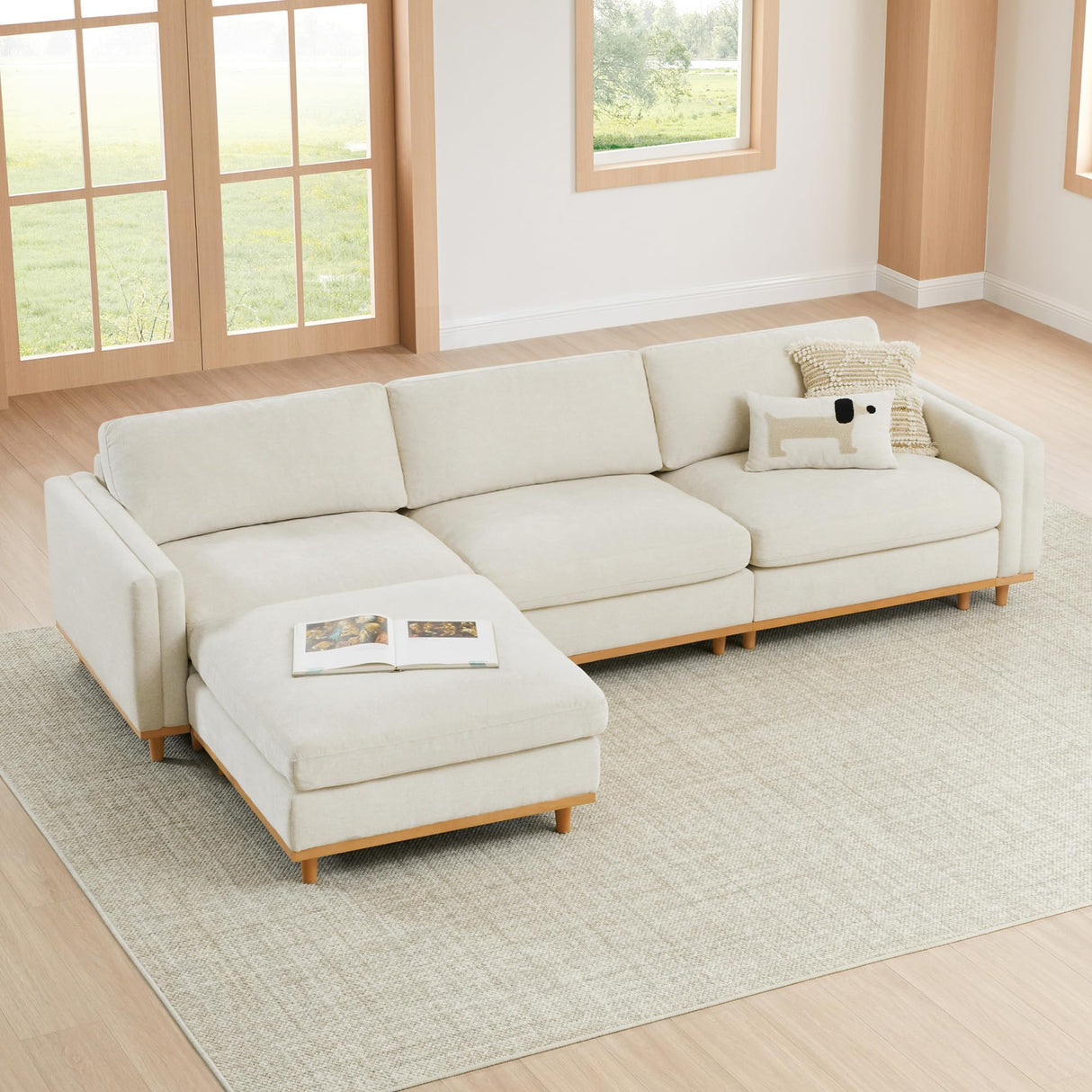Large Luxury L Shape Convertible Sectional Modular Sofa
