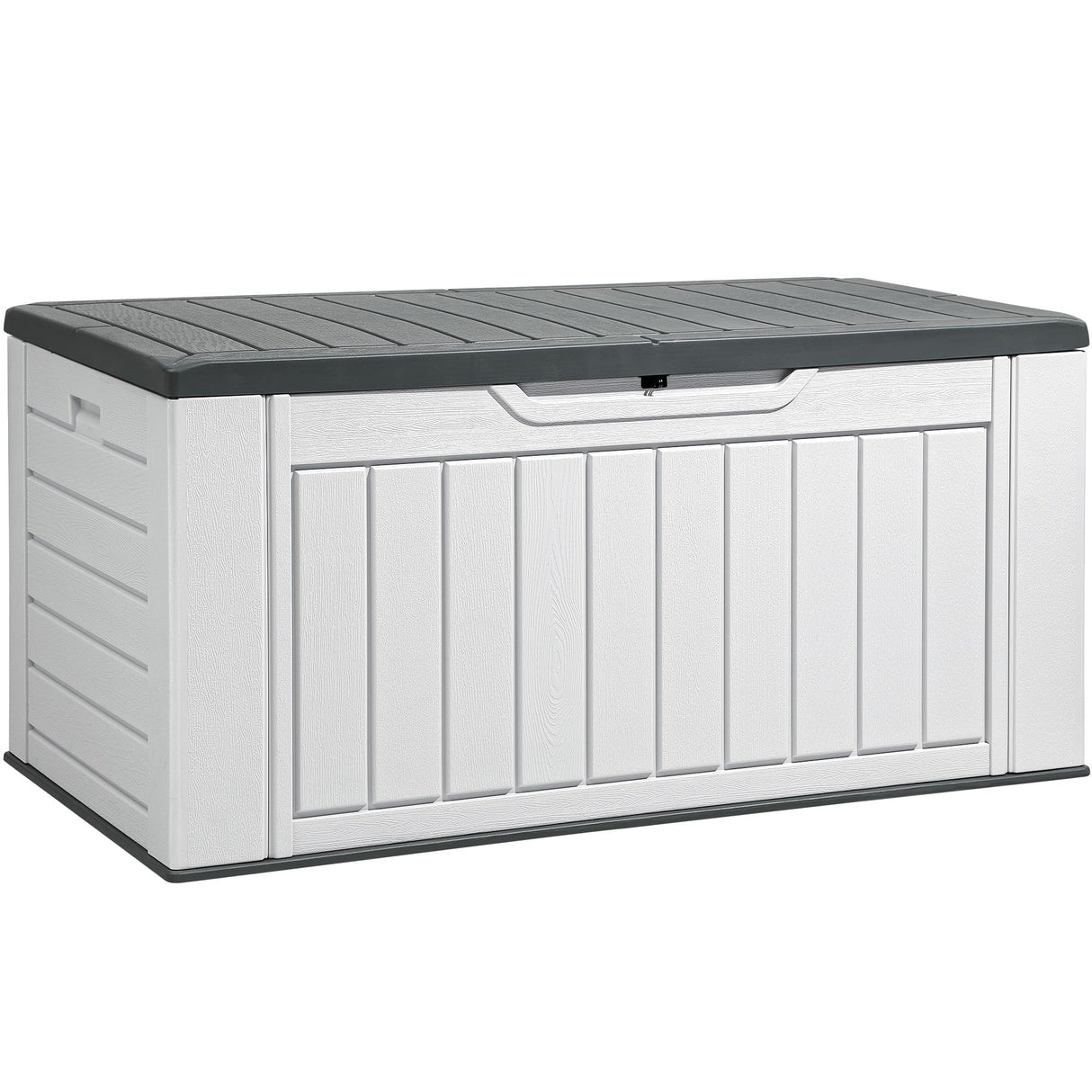 160 Gallon Large Deck Box, Waterproof Outdoor Storage Box for Patio Furniture Cushions, Garden Tools and Pool Supplies,Weather Resistant Resin, Lockable, Light Grey
