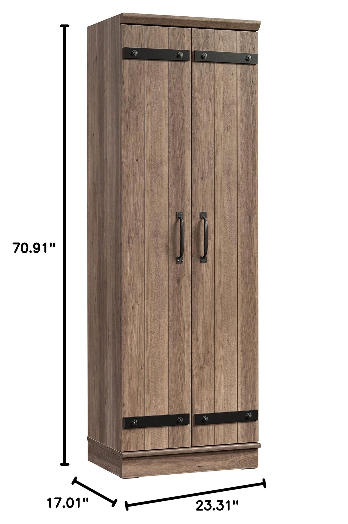 2-Door Farmhouse Storage Cabinet/Pantry cabinets, Salt Oak Finish