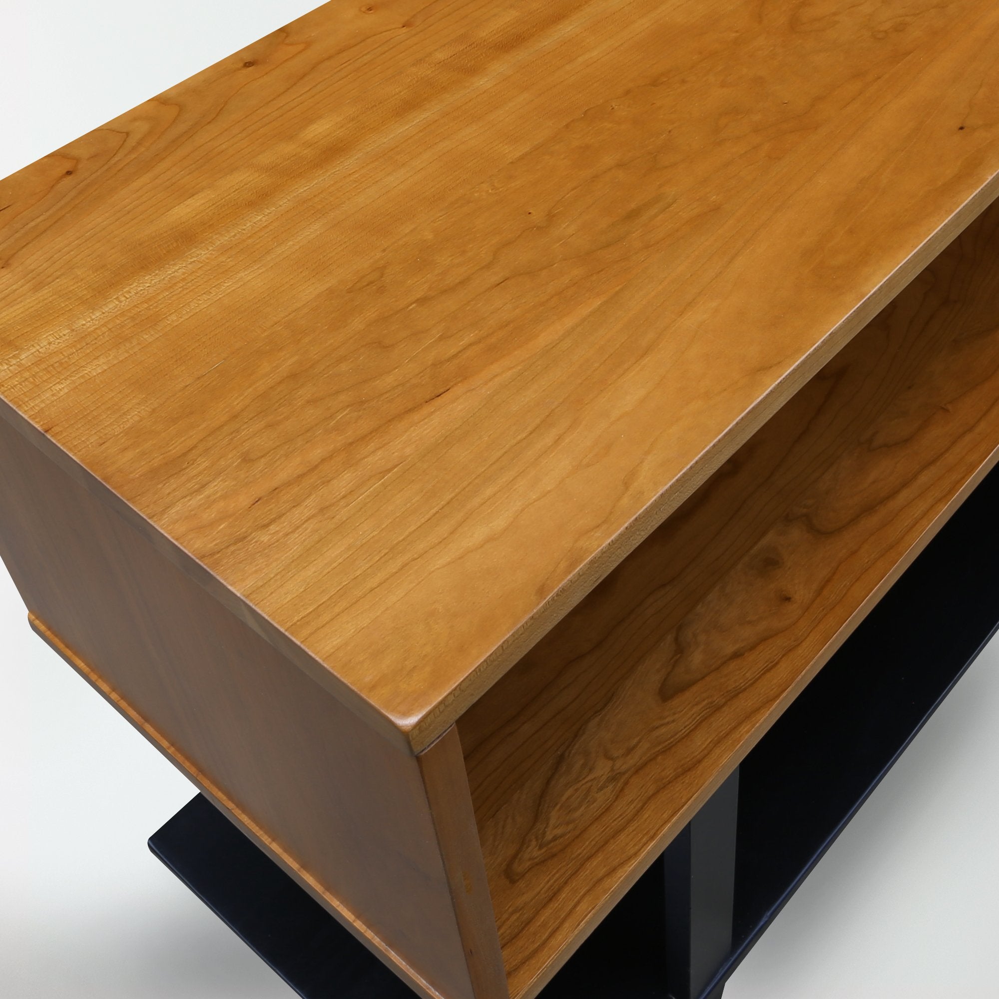 American Trails Creek Solid Wood Tv Stand, Natural Cherry, Black