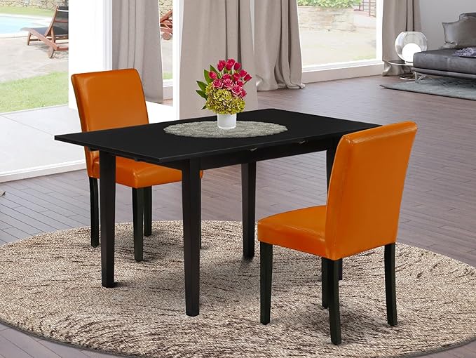 NOAB5-BLK-61 5 Piece Dining Table Set Includes a Rectangle Dining Room Table