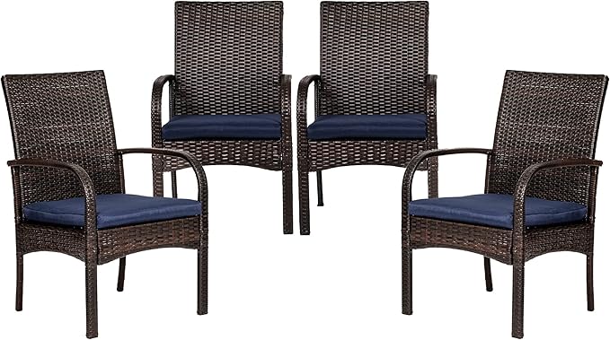 Outdoor Wicker Dining Chairs, Patio Rattan Dining Chairs