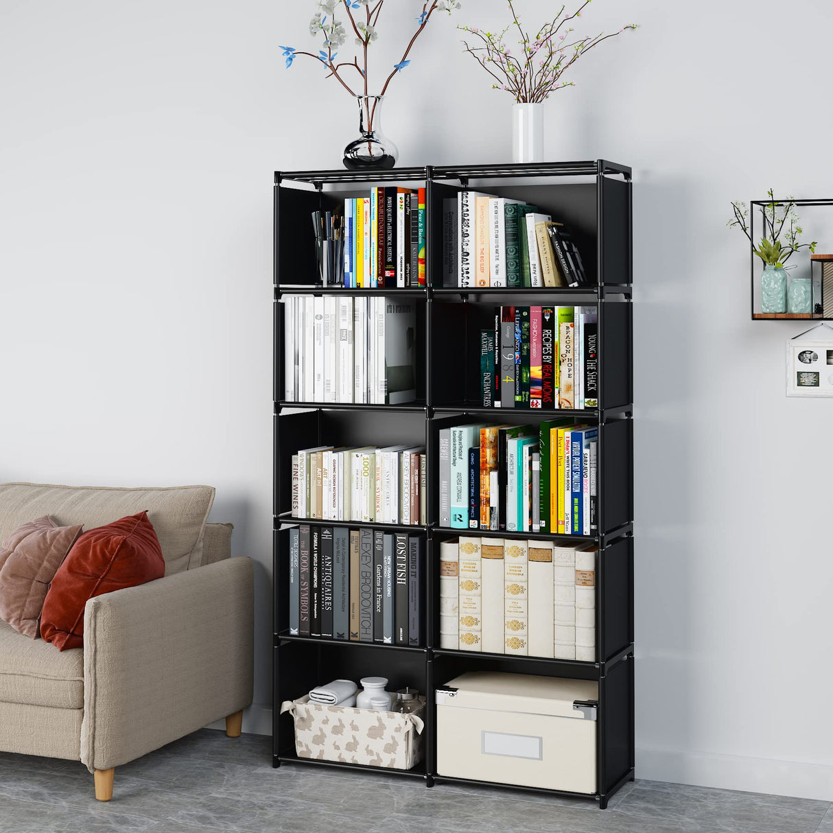 Bookshelves, Assembled Storage Rack, Bedroom Living Room Vertical Cabinet Bookshelf